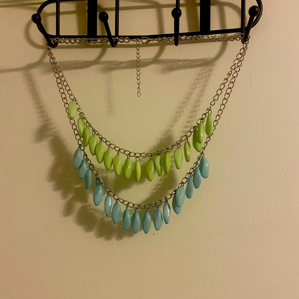 Paparazzi Blue & Green Tear Drop Necklace